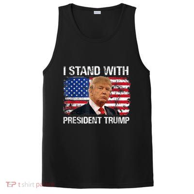 I Stand President Trump American Flag Trump 2024 PosiCharge Competitor Tank