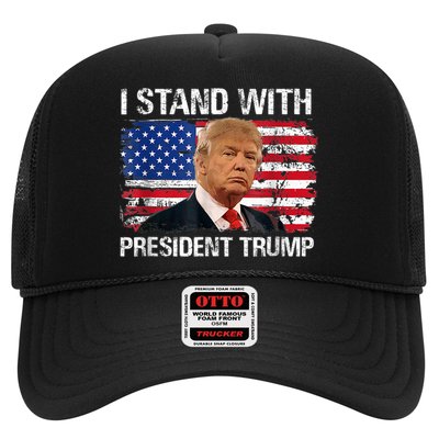 I Stand President Trump American Flag Trump 2024 Trucker Hat
