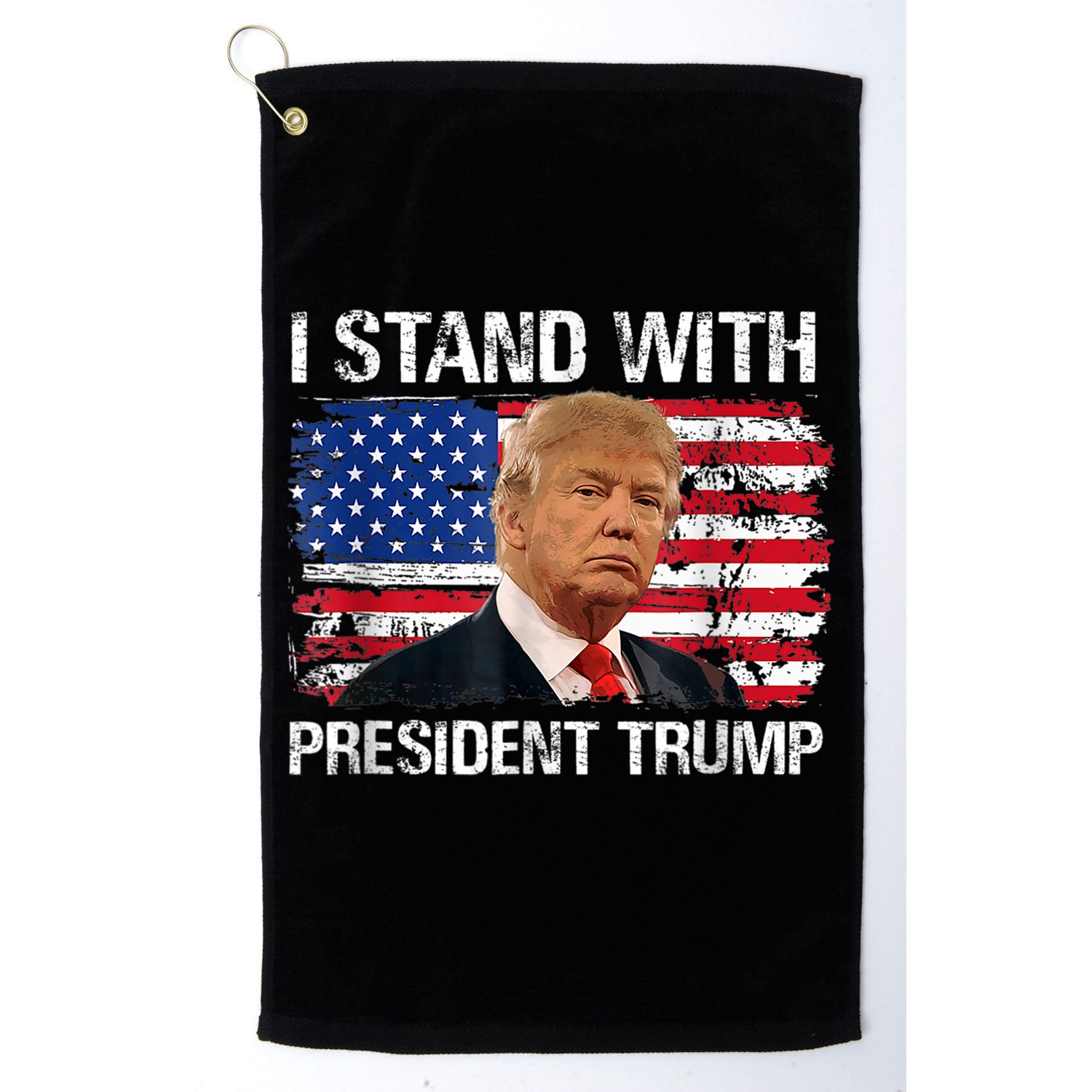 I Stand President Trump American Flag Trump 2024 Golf Towel