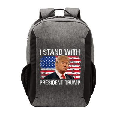 I Stand President Trump American Flag Trump 2024 Vector Backpack