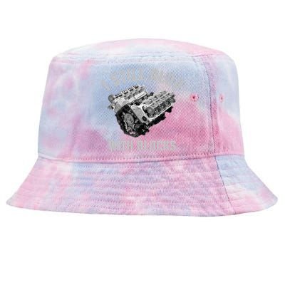 I Still Play With Blocks Mechanic Engine Car Enthusiast Gift Tie-Dyed Bucket Hat