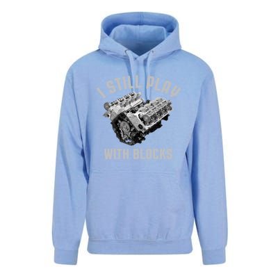 I Still Play With Blocks Mechanic Engine Car Enthusiast Gift Unisex Surf Hoodie