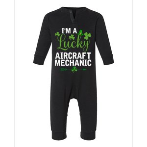 Irish St Patricks Day Costume I'm A Lucky Aircraft Mechanic Funny Gift Infant Fleece One Piece