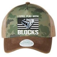 I Still Play With Blocks American Flag Car Auto Mechanic Legacy Tie Dye Trucker Hat