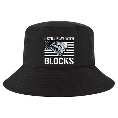I Still Play With Blocks American Flag Car Auto Mechanic Cool Comfort Performance Bucket Hat