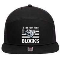 I Still Play With Blocks American Flag Car Auto Mechanic 7 Panel Mesh Trucker Snapback Hat