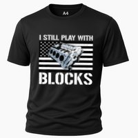 I Still Play With Blocks American Flag Car Auto Mechanic Performance Shirt
