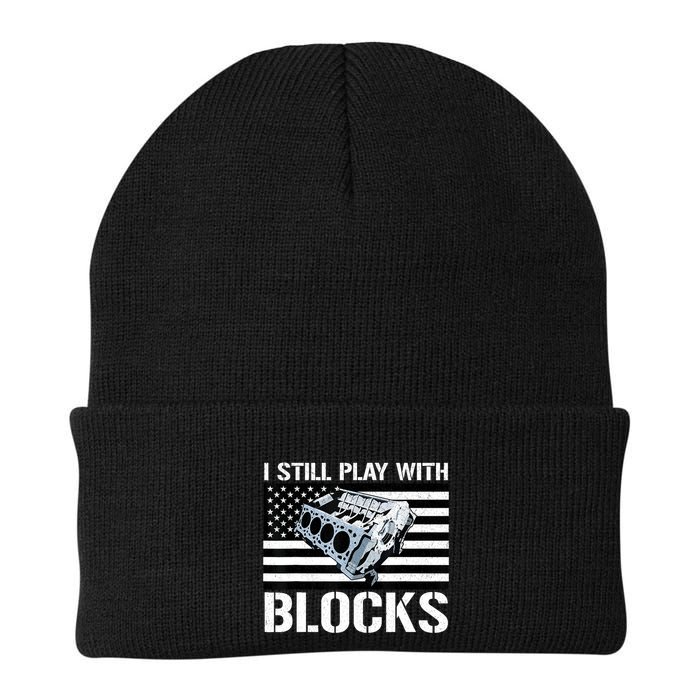 I Still Play With Blocks American Flag Car Auto Mechanic Beanie