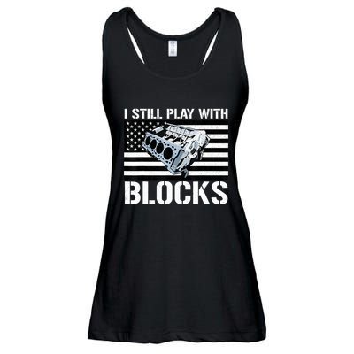 I Still Play With Blocks American Flag Car Auto Mechanic Ladies Essential Flowy Tank
