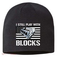 I Still Play With Blocks American Flag Car Auto Mechanic Sustainable Beanie