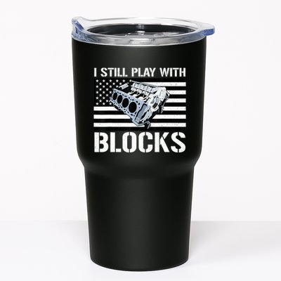 I Still Play With Blocks American Flag Car Auto Mechanic Tumbler