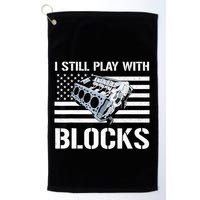 I Still Play With Blocks American Flag Car Auto Mechanic Golf Towel
