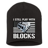 I Still Play With Blocks American Flag Car Auto Mechanic Short Acrylic Beanie