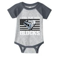 I Still Play With Blocks American Flag Car Auto Mechanic Infant Baby Jersey Bodysuit