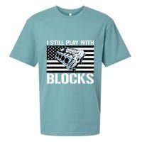 I Still Play With Blocks American Flag Car Auto Mechanic Sueded Cloud Jersey T-Shirt