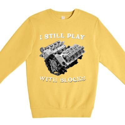 I Still Play With Blocks Racing Maintenance Vintage Premium Crewneck Sweatshirt