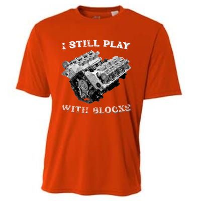 I Still Play With Blocks Racing Maintenance Vintage Cooling Performance Crew T-Shirt