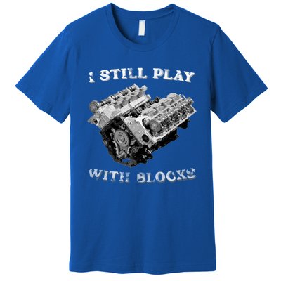 I Still Play With Blocks Racing Maintenance Vintage Premium T-Shirt