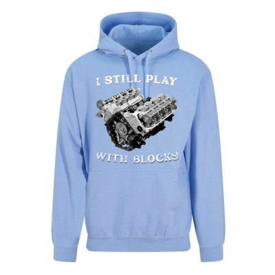 I Still Play With Blocks Racing Maintenance Vintage Unisex Surf Hoodie