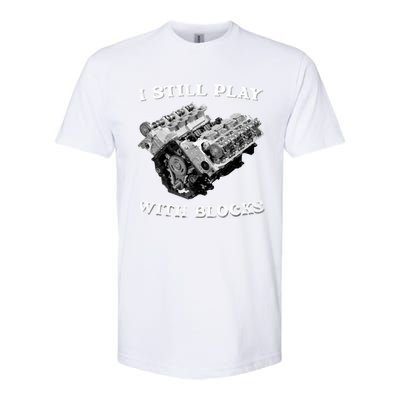 I Still Play With Blocks Racing Maintenance Vintage Softstyle CVC T-Shirt