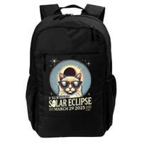 I Survived Partial Solar-Eclipse March 29 2025 Funny Cat Daily Commute Backpack