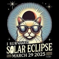 I Survived Partial Solar-Eclipse March 29 2025 Funny Cat Daily Commute Backpack