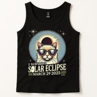 I Survived Partial Solar-Eclipse March 29 2025 Funny Cat Tank Top