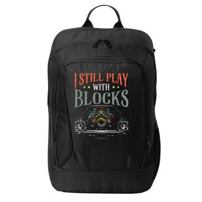 I Still Play With Blocks Vintage Car Engine Block Mechanic City Backpack