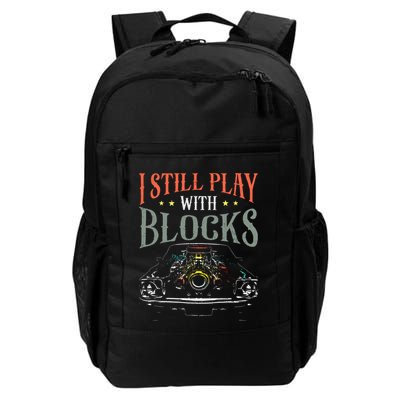 I Still Play With Blocks Vintage Car Engine Block Mechanic Backpack