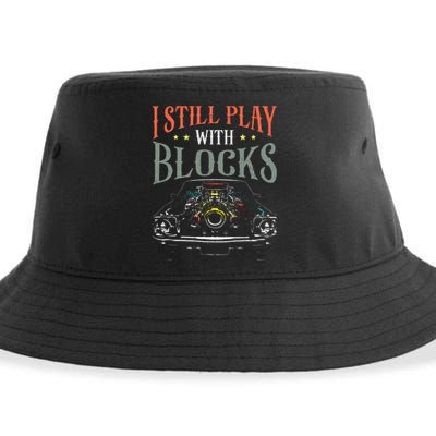 I Still Play With Blocks Vintage Car Engine Block Mechanic Sustainable Bucket Hat