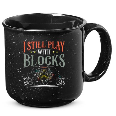 I Still Play With Blocks Vintage Car Engine Block Mechanic 15oz Campfire Ceramic Mug