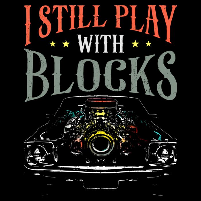 I Still Play With Blocks Vintage Car Engine Block Mechanic Baby Bodysuit