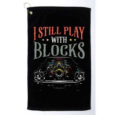 I Still Play With Blocks Vintage Car Engine Block Mechanic Golf Towel