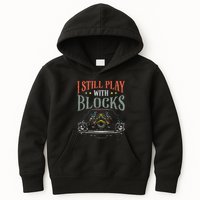 I Still Play With Blocks Vintage Car Engine Block Mechanic Kids Hoodie
