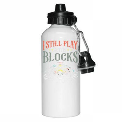 I Still Play With Blocks Vintage Car Engine Block Mechanic Aluminum Water Bottle