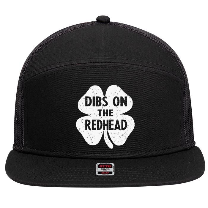 Irish St Patricks Day Shamrock Dibs On The Redhead 7 Panel Mesh Trucker Snapback Hat