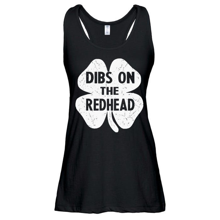 Irish St Patricks Day Shamrock Dibs On The Redhead Ladies Essential Flowy Tank