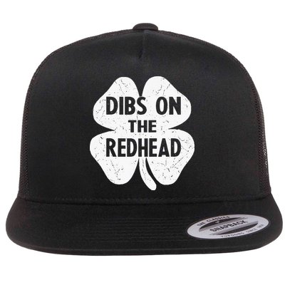 Irish St Patricks Day Shamrock Dibs On The Redhead Flatbill Hat
