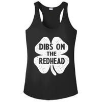 Irish St Patricks Day Shamrock Dibs On The Redhead Ladies PosiCharge Competitor Racerback Tank