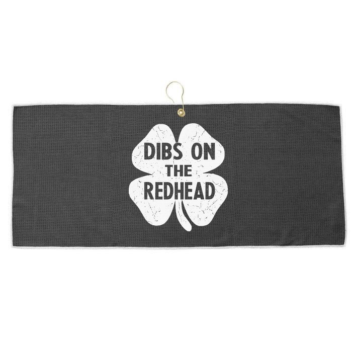 Irish St Patricks Day Shamrock Dibs On The Redhead Large Microfiber Waffle Golf Towel