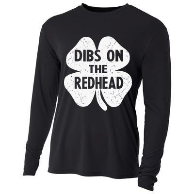 Irish St Patricks Day Shamrock Dibs On The Redhead Cooling Performance Long Sleeve Crew