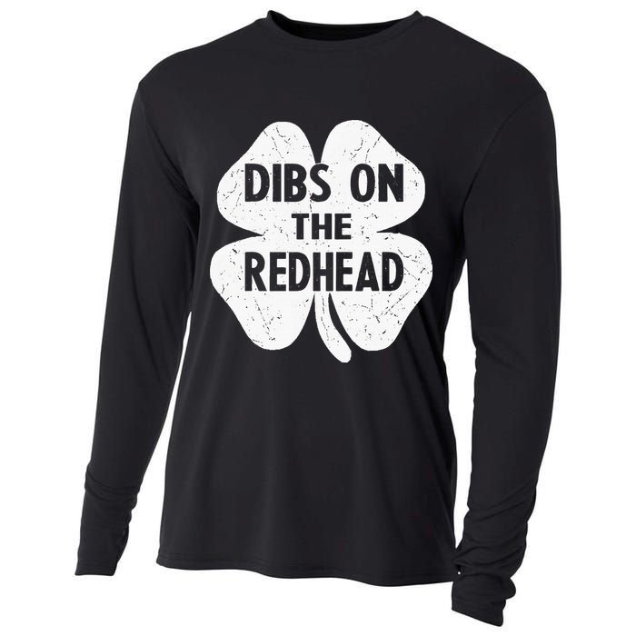 Irish St Patricks Day Shamrock Dibs On The Redhead Cooling Performance Long Sleeve Crew