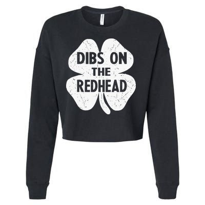 Irish St Patricks Day Shamrock Dibs On The Redhead Cropped Pullover Crew
