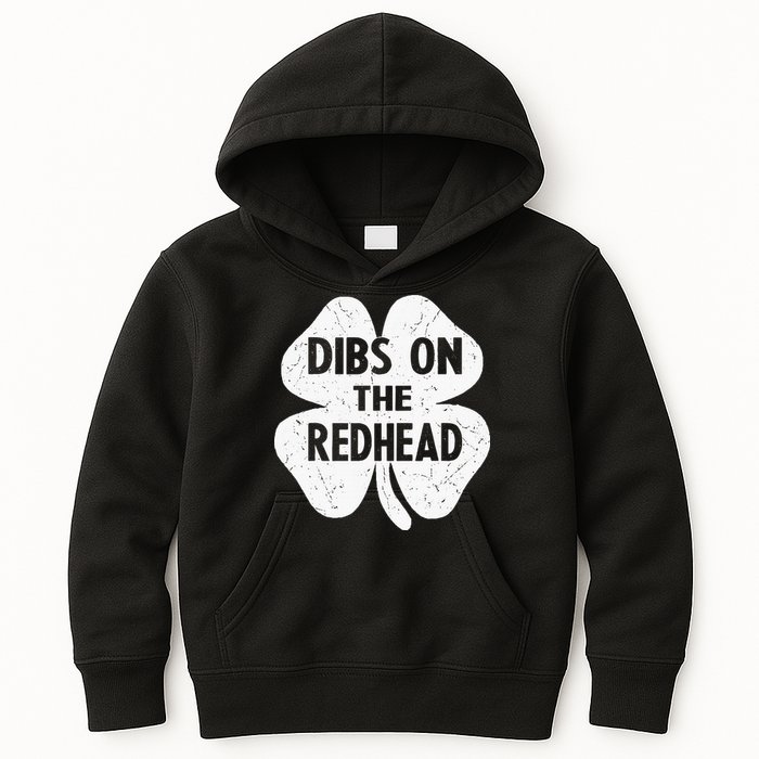 Irish St Patricks Day Shamrock Dibs On The Redhead Kids Hoodie