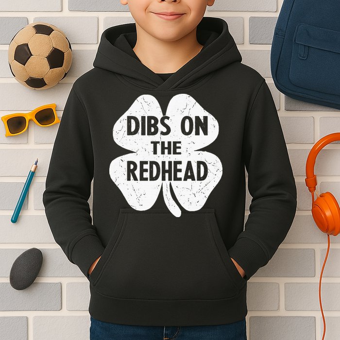 Irish St Patricks Day Shamrock Dibs On The Redhead Kids Hoodie