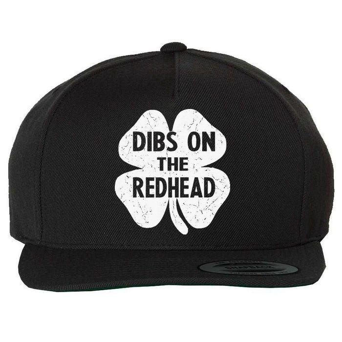 Irish St Patricks Day Shamrock Dibs On The Redhead Wool Snapback Cap