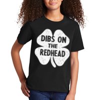Irish St Patricks Day Shamrock Dibs On The Redhead Kids T-Shirt
