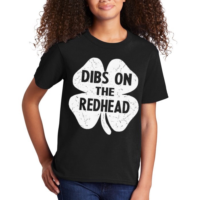 Irish St Patricks Day Shamrock Dibs On The Redhead Kids T-Shirt