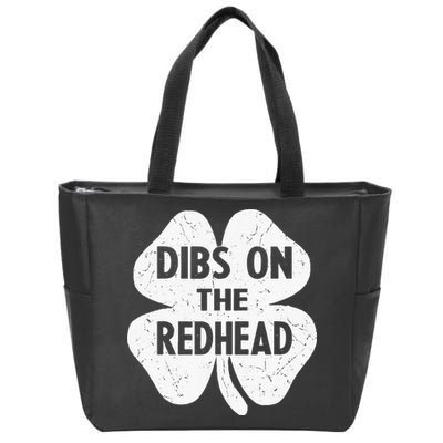 Irish St Patricks Day Shamrock Dibs On The Redhead Zip Tote Bag