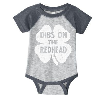 Irish St Patricks Day Shamrock Dibs On The Redhead Infant Baby Jersey Bodysuit